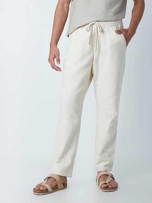 eta by westside ecru slim-fit chinos