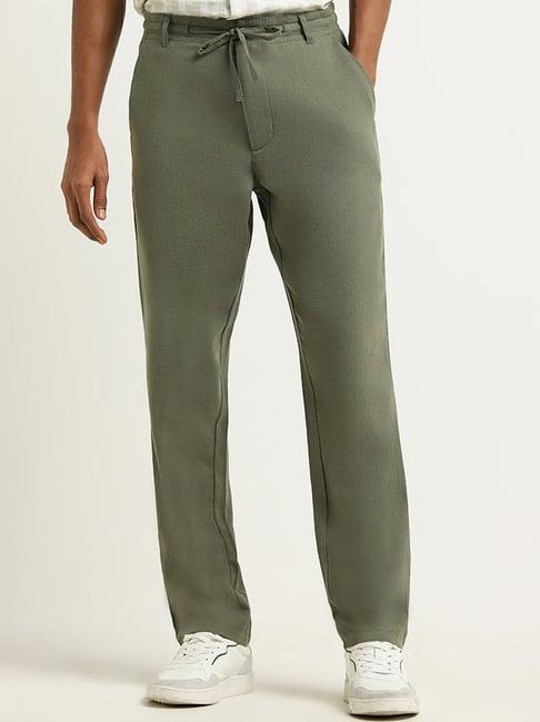 eta by westside green mid rise relaxed fit trousers
