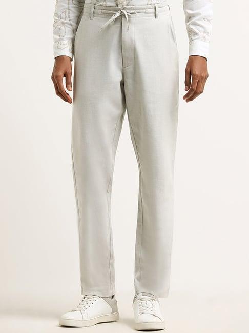 eta by westside grey mid rise relaxed fit trousers