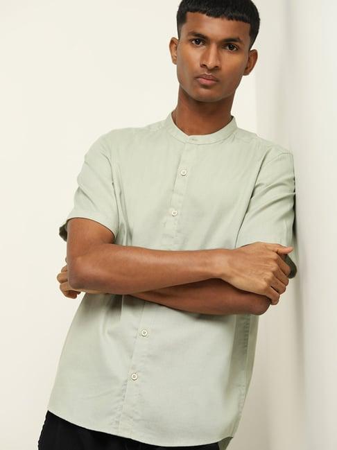 eta by westside sage solid resort-fit cotton shirt