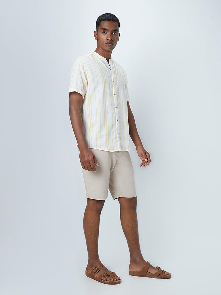 eta ecru slim-fit shorts