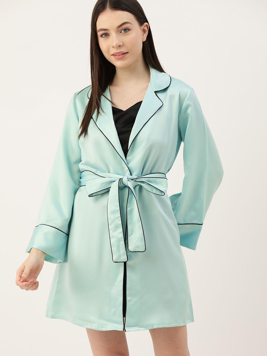 etc solid mini satin robe