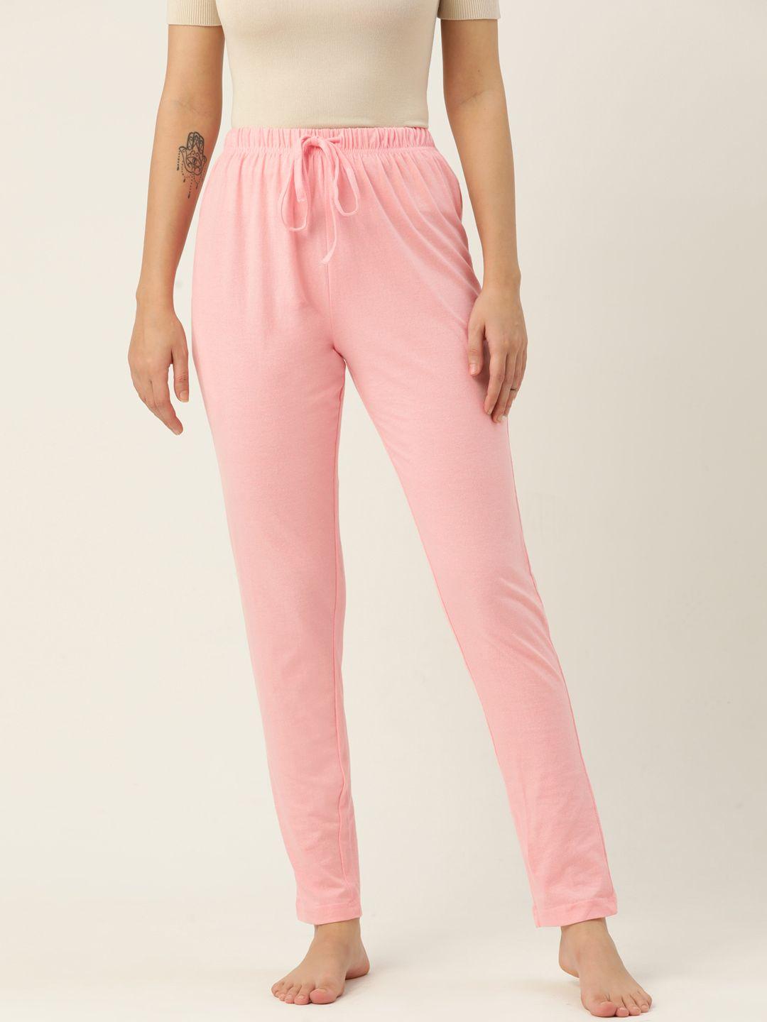 etc women pink solid lounge pants