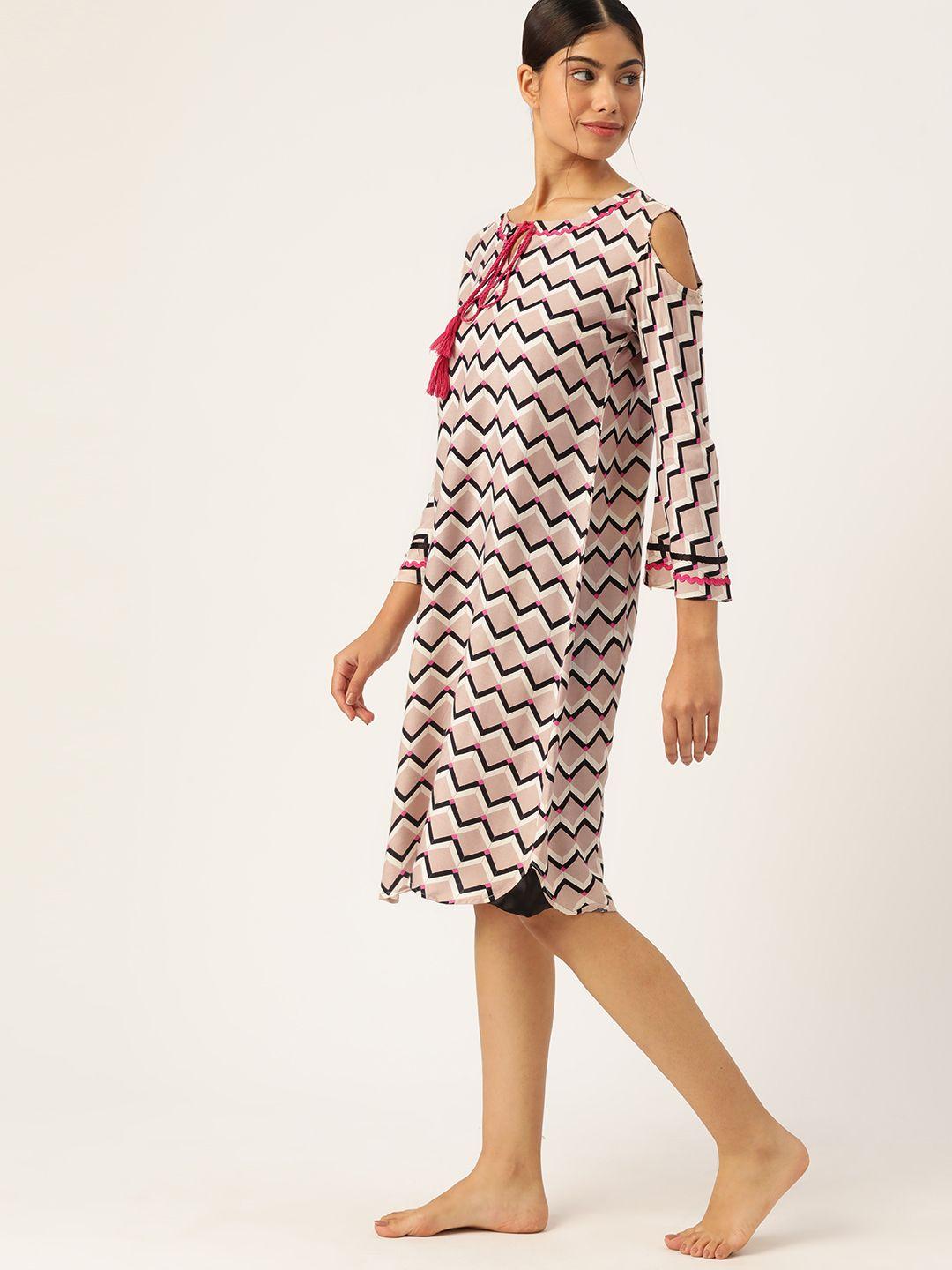 etc chevron printed nightdress