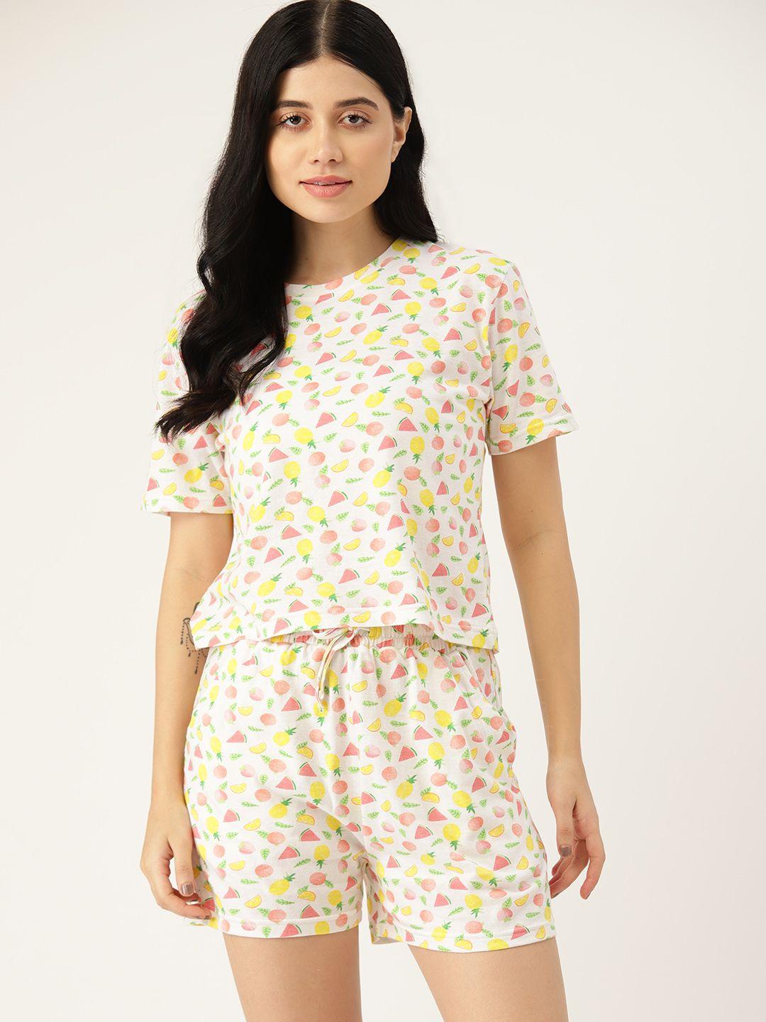 etc conversational print pure cotton night suit