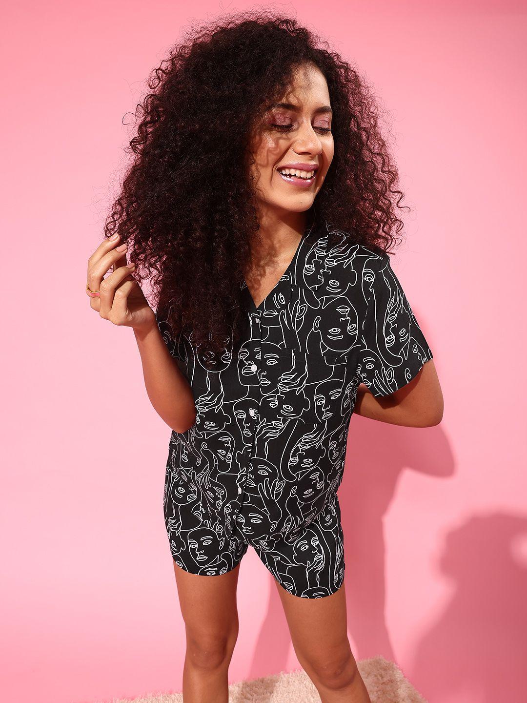 etc conversational printed shirt with shorts