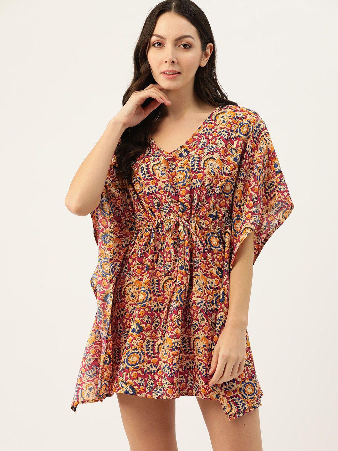 etc floral printed kaftan nightdress