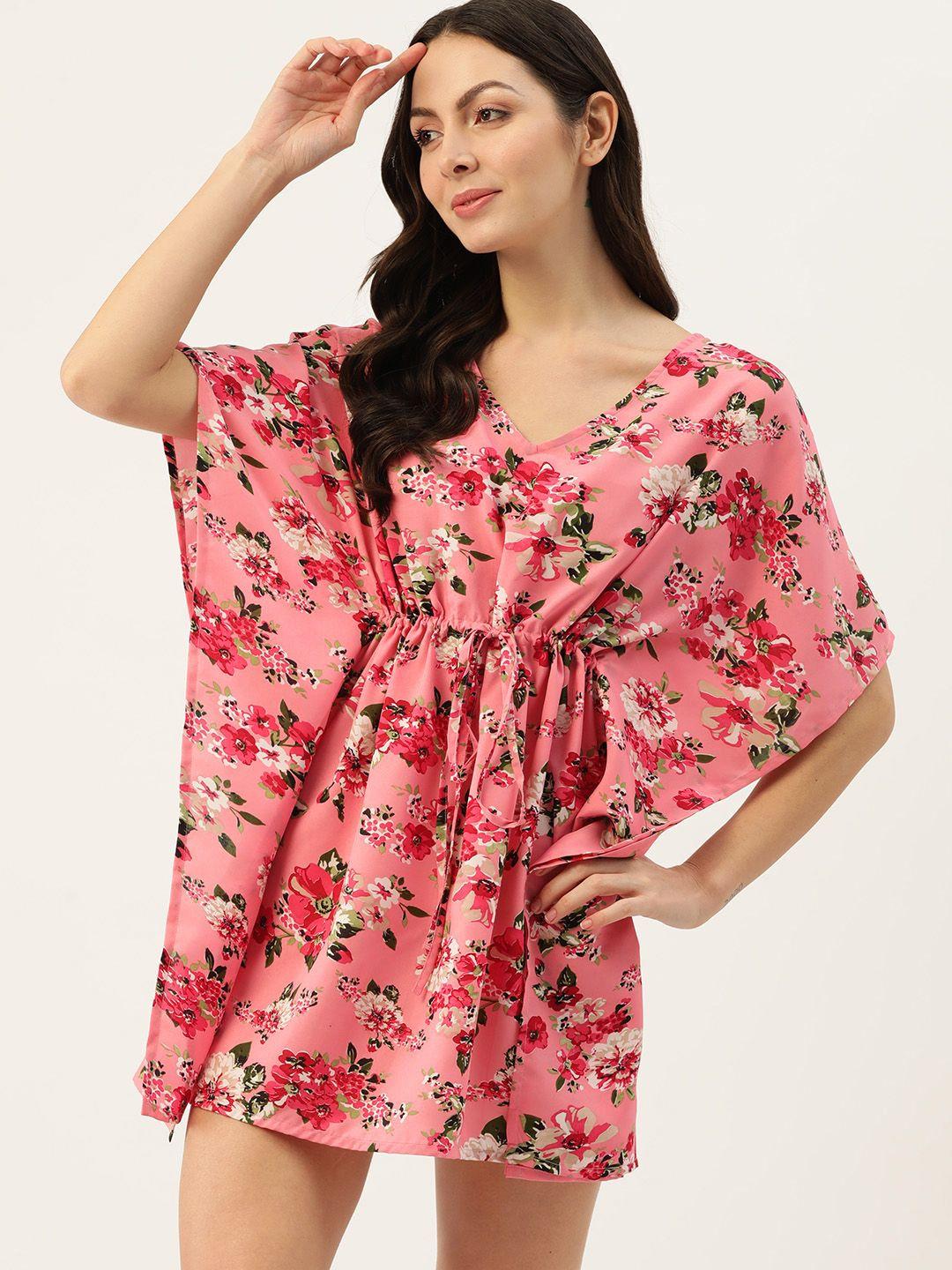 etc floral printed kaftan nightdress