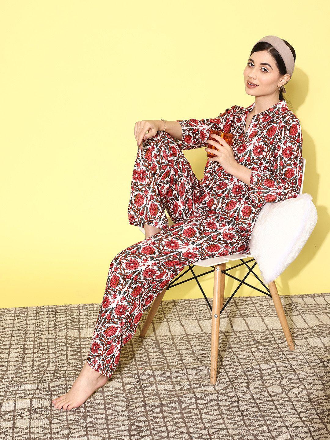 etc floral printed night suit