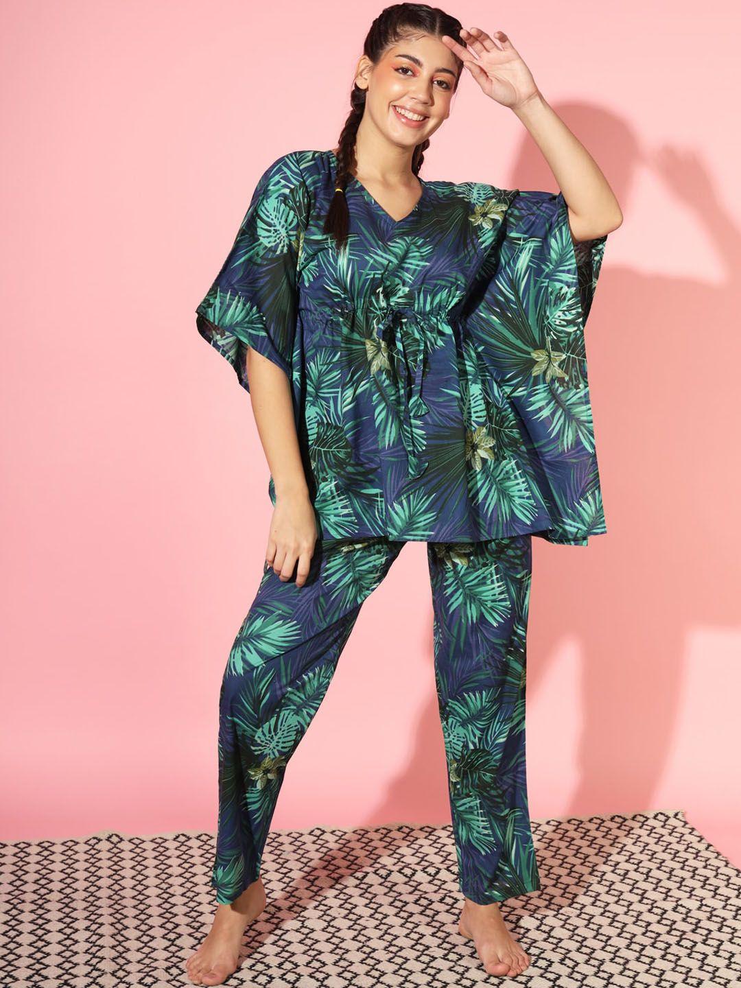 etc floral printed pure cotton night suit