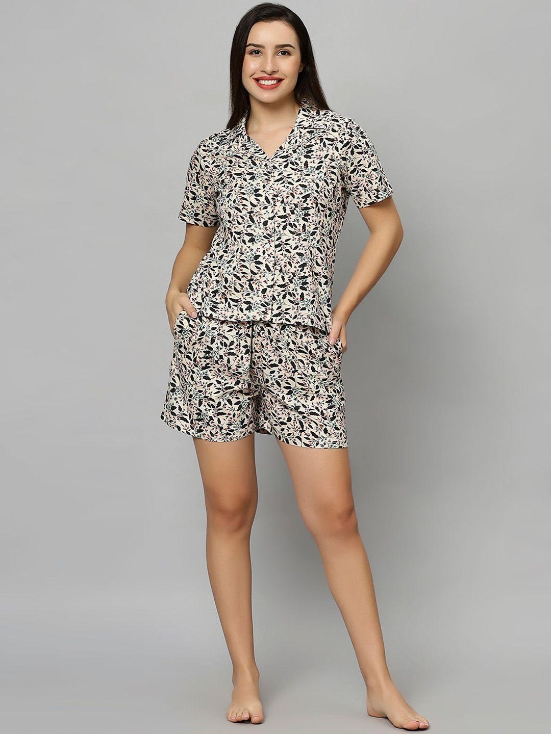 etc floral printed shirt & shorts