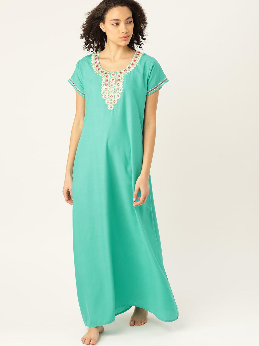 etc green yoke design nightdress