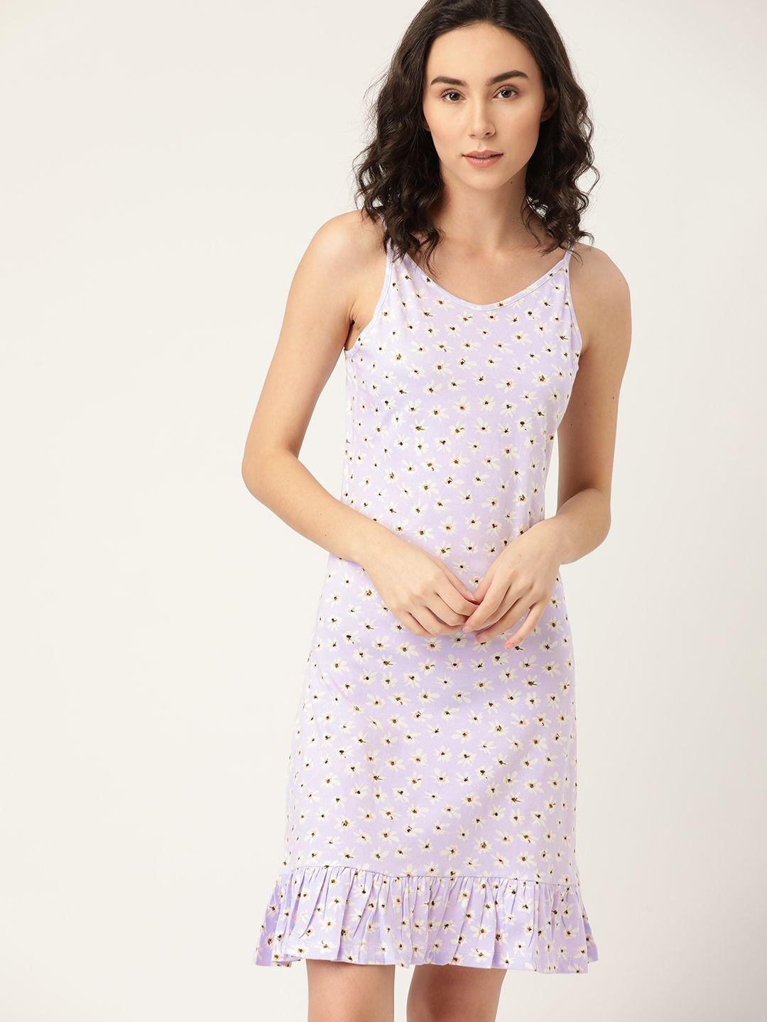 etc lavender printed cotton nightdress