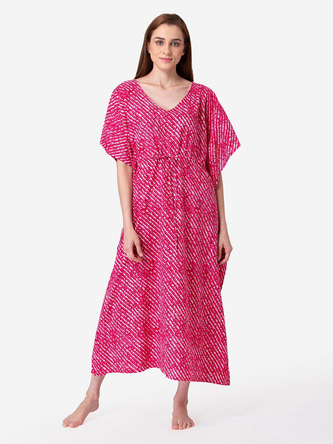 etc magenta printed maxi nightdress