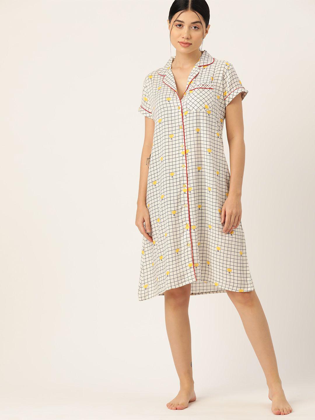 etc off checked nightdress