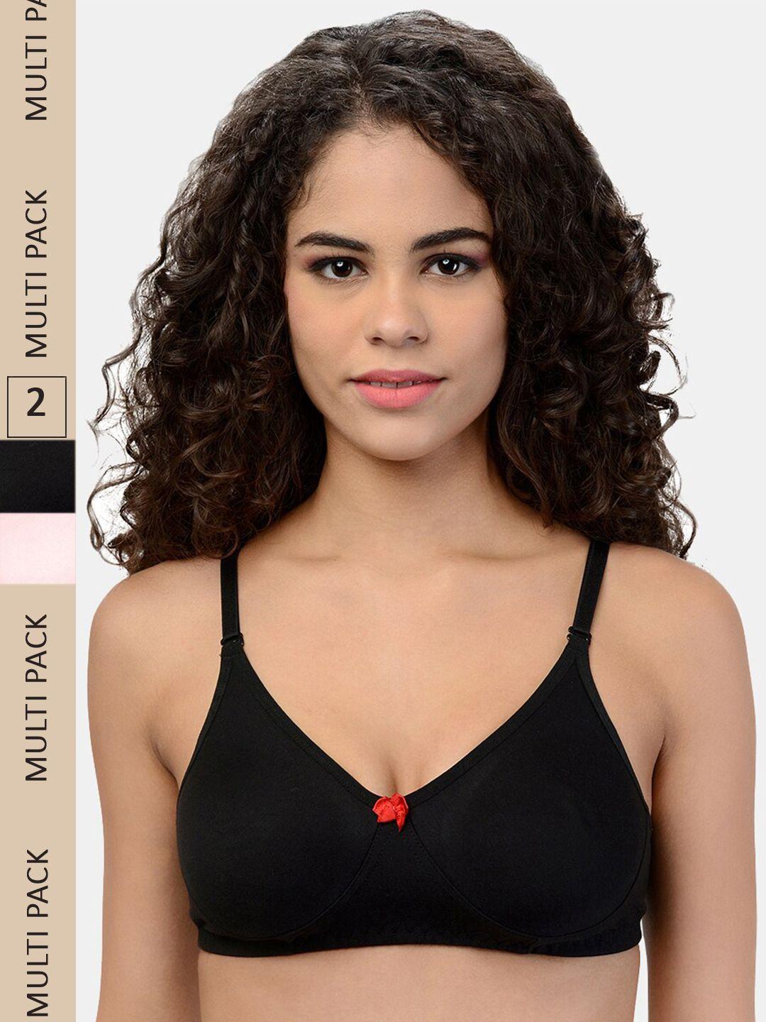 etc pack of 2 non-padded seamless t-shirt bra