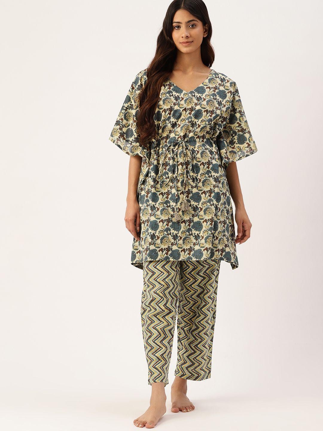 etc printed pure cotton night suit