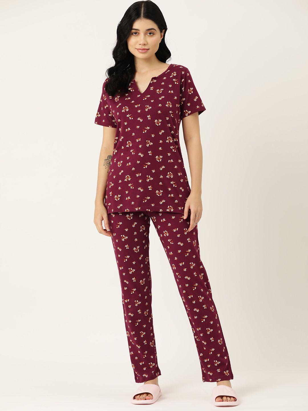 etc pure cotton floral print pyjama set