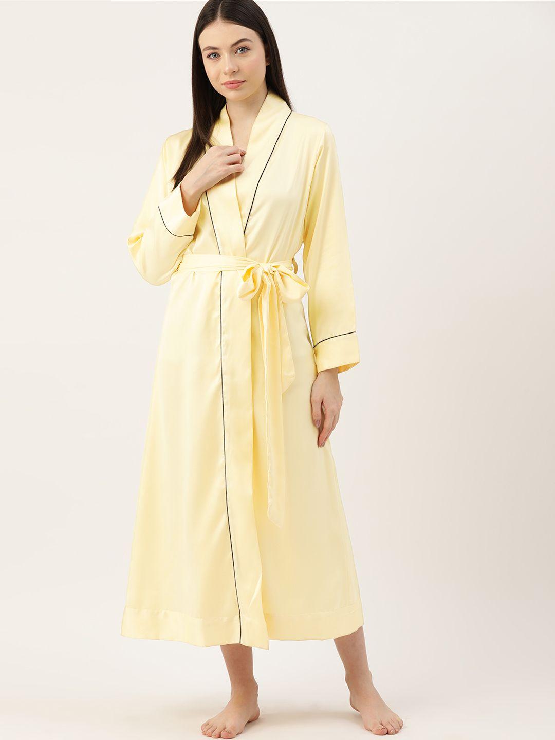 etc solid maxi satin robe