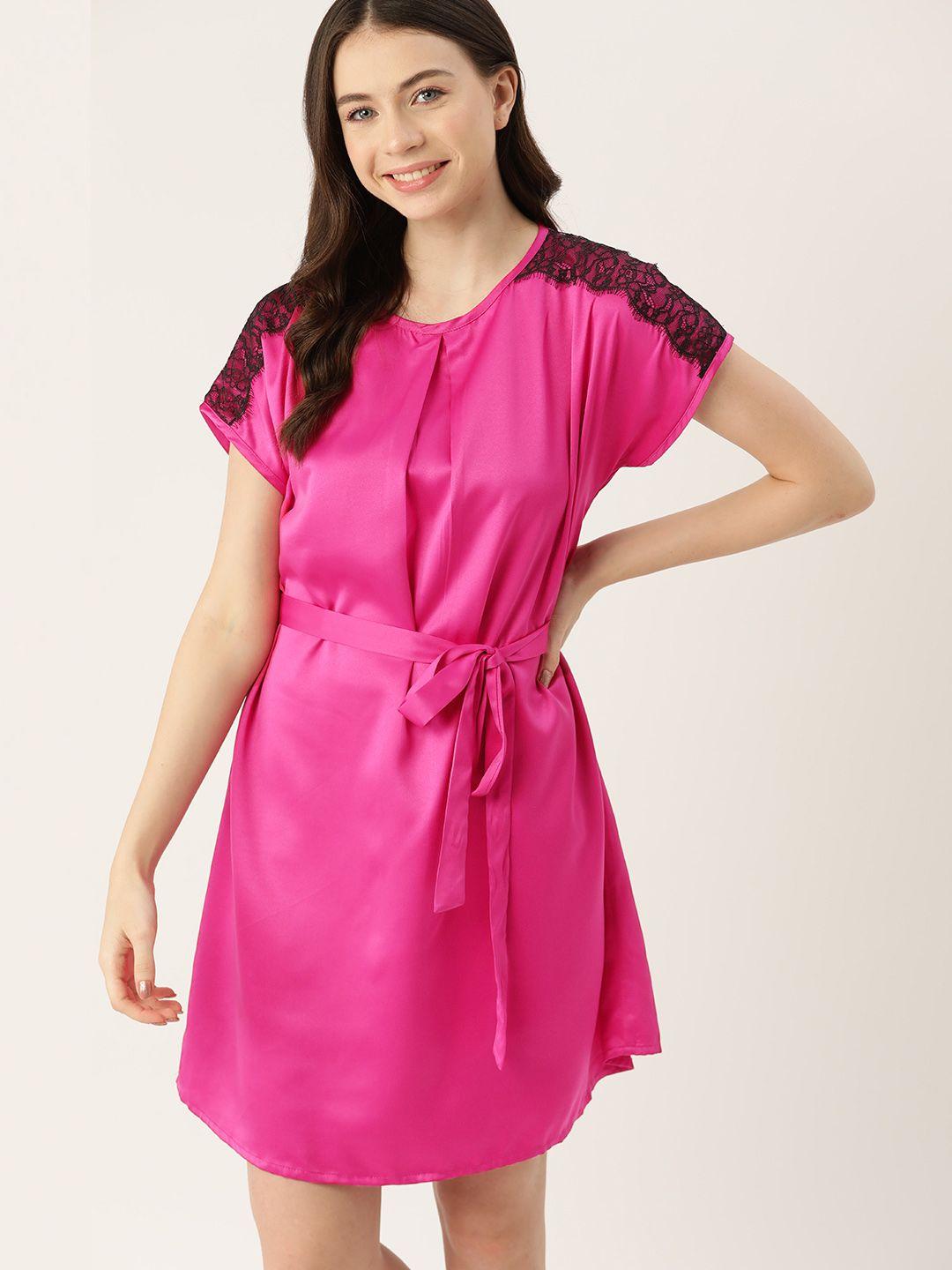 etc solid satin regular nightdress