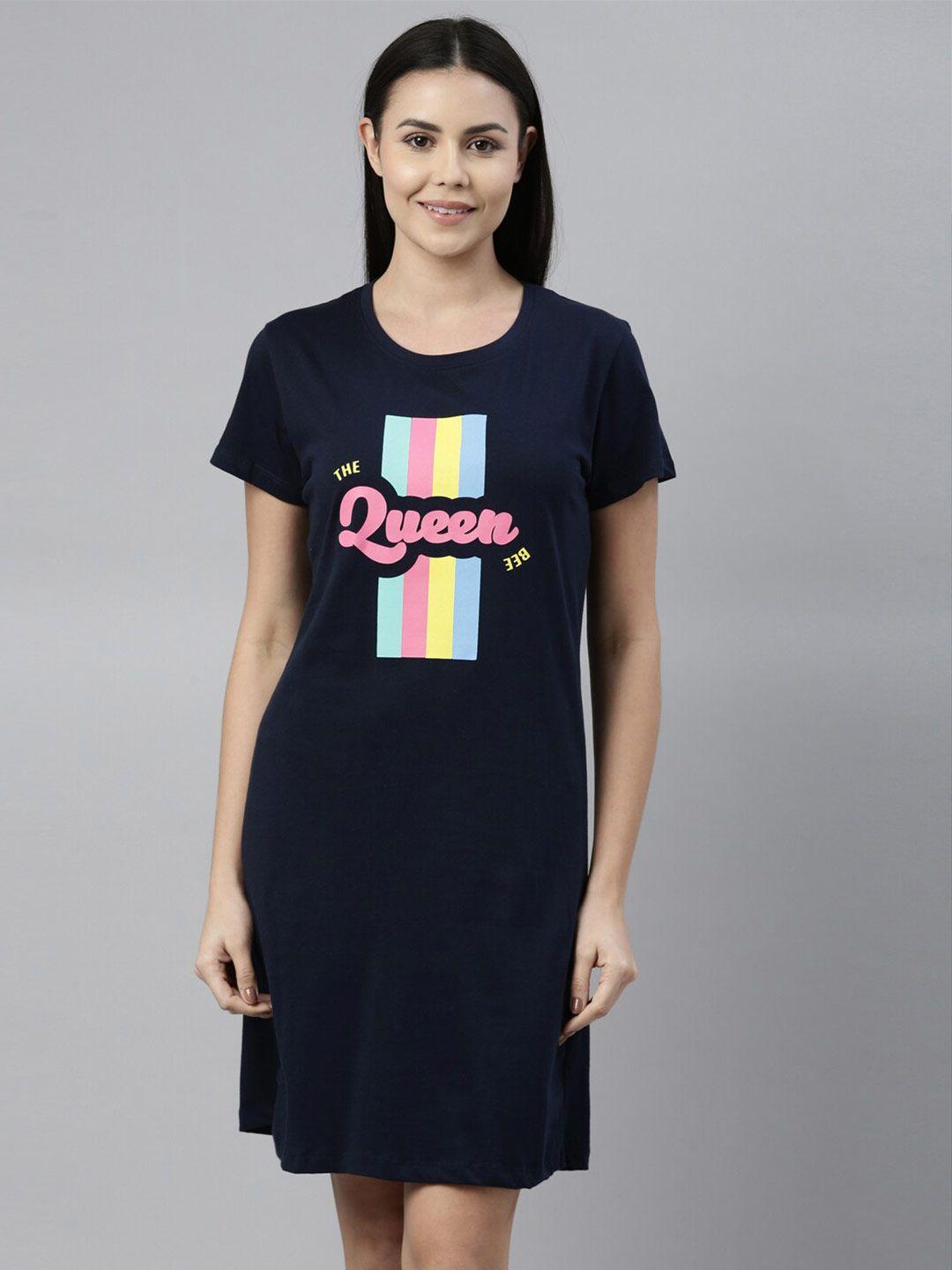 etc typography printed pure cotton nightdress