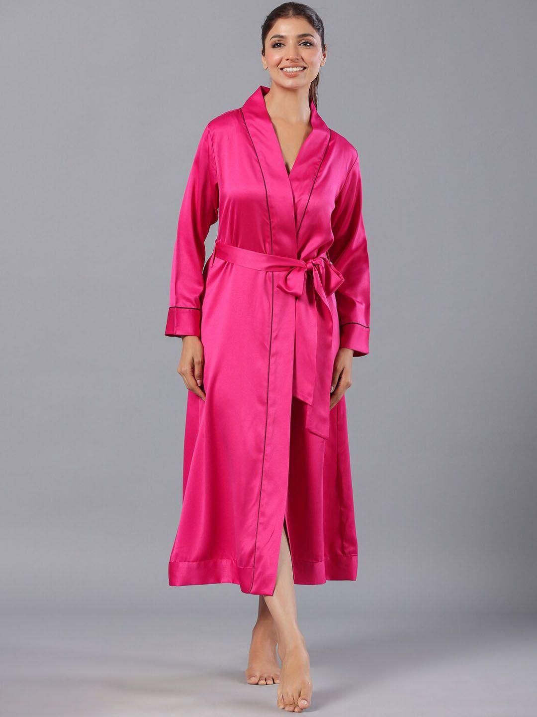 etc v-neck robe comes with fabric belt