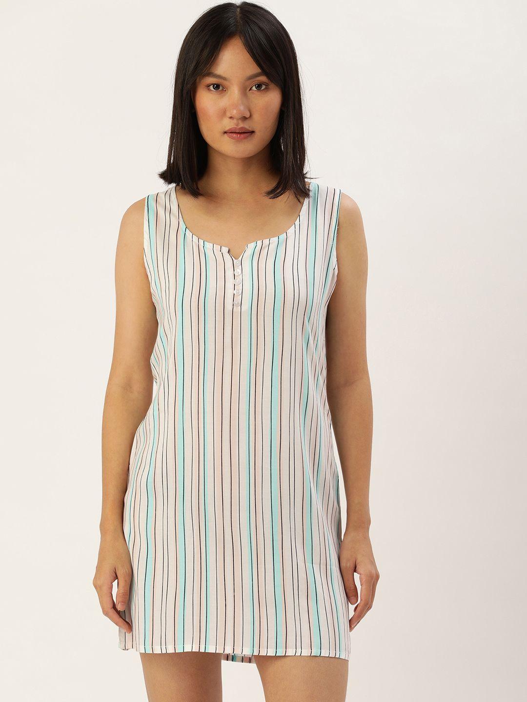 etc white & blue striped t-shirt nightdress