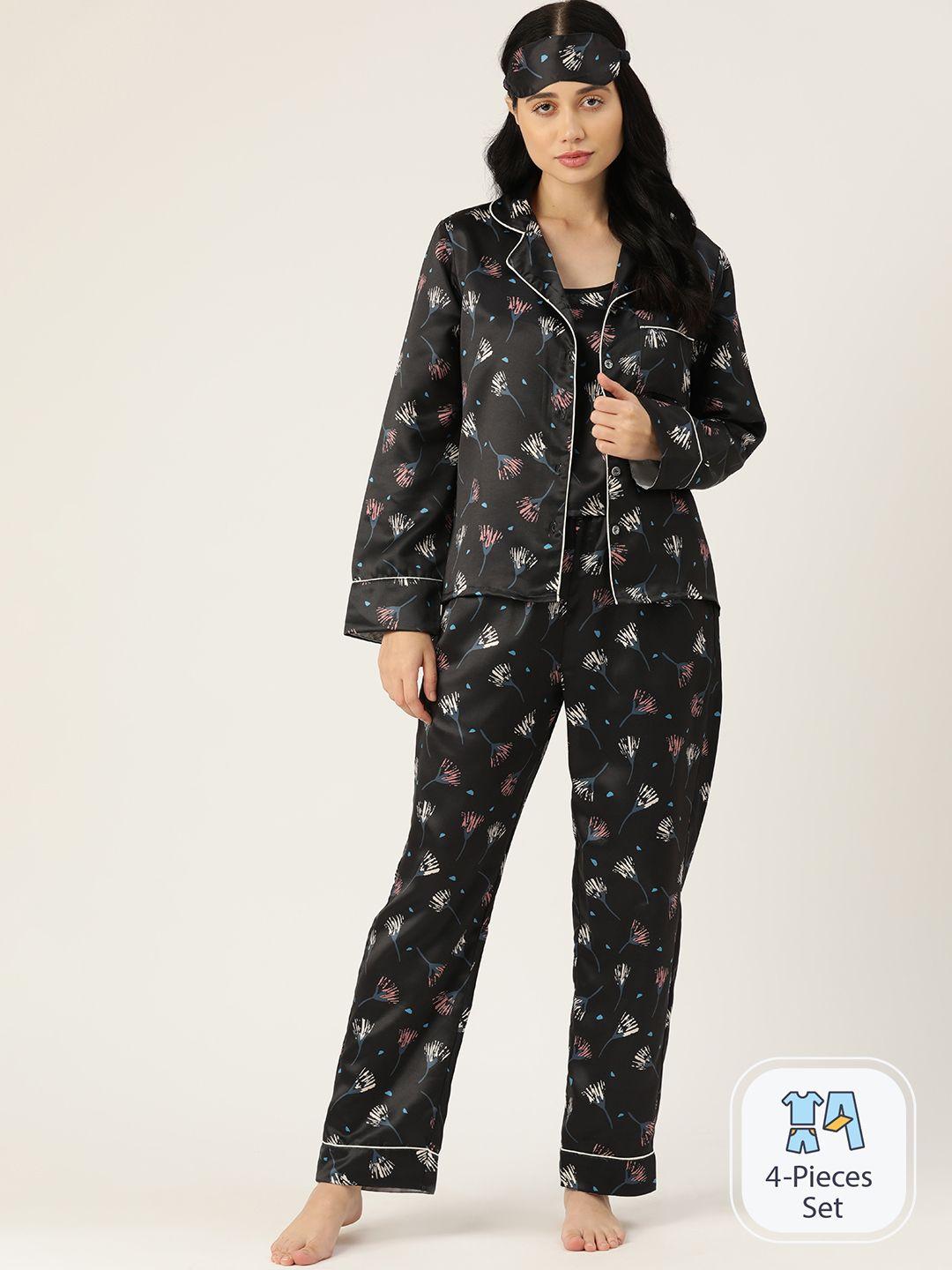 etc women abstract printed night suit