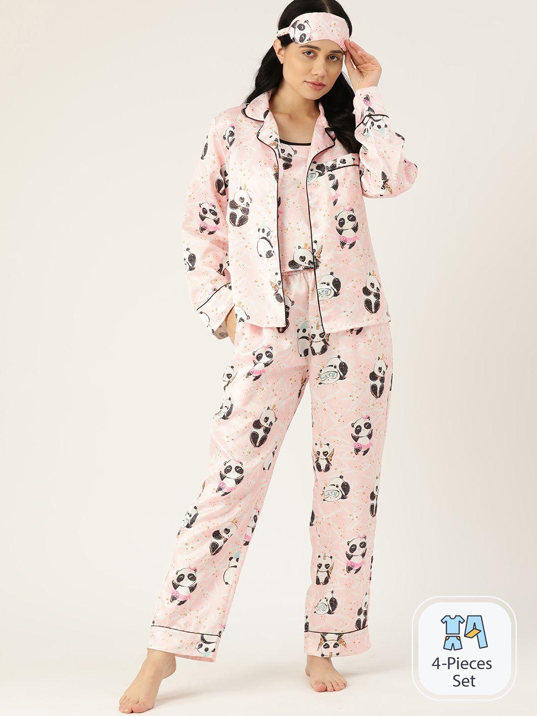 etc women conversational printed night suit