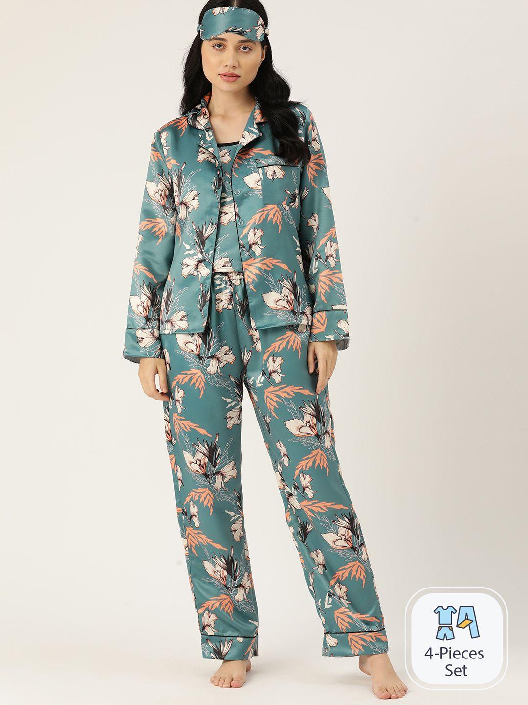 etc women floral printed night suit