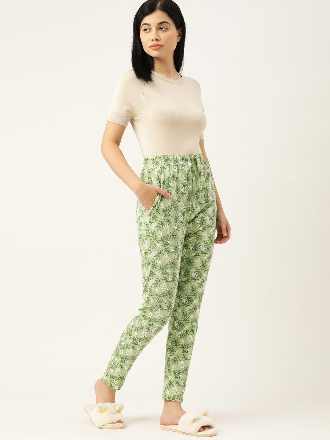 etc women green printed lounge pants