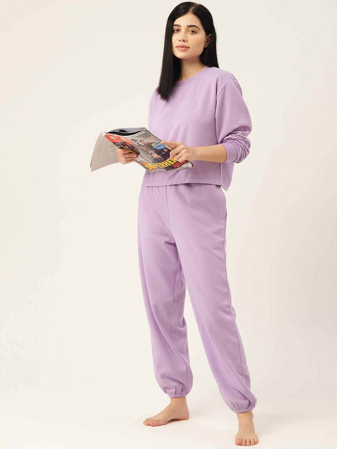 etc women lavender night suit