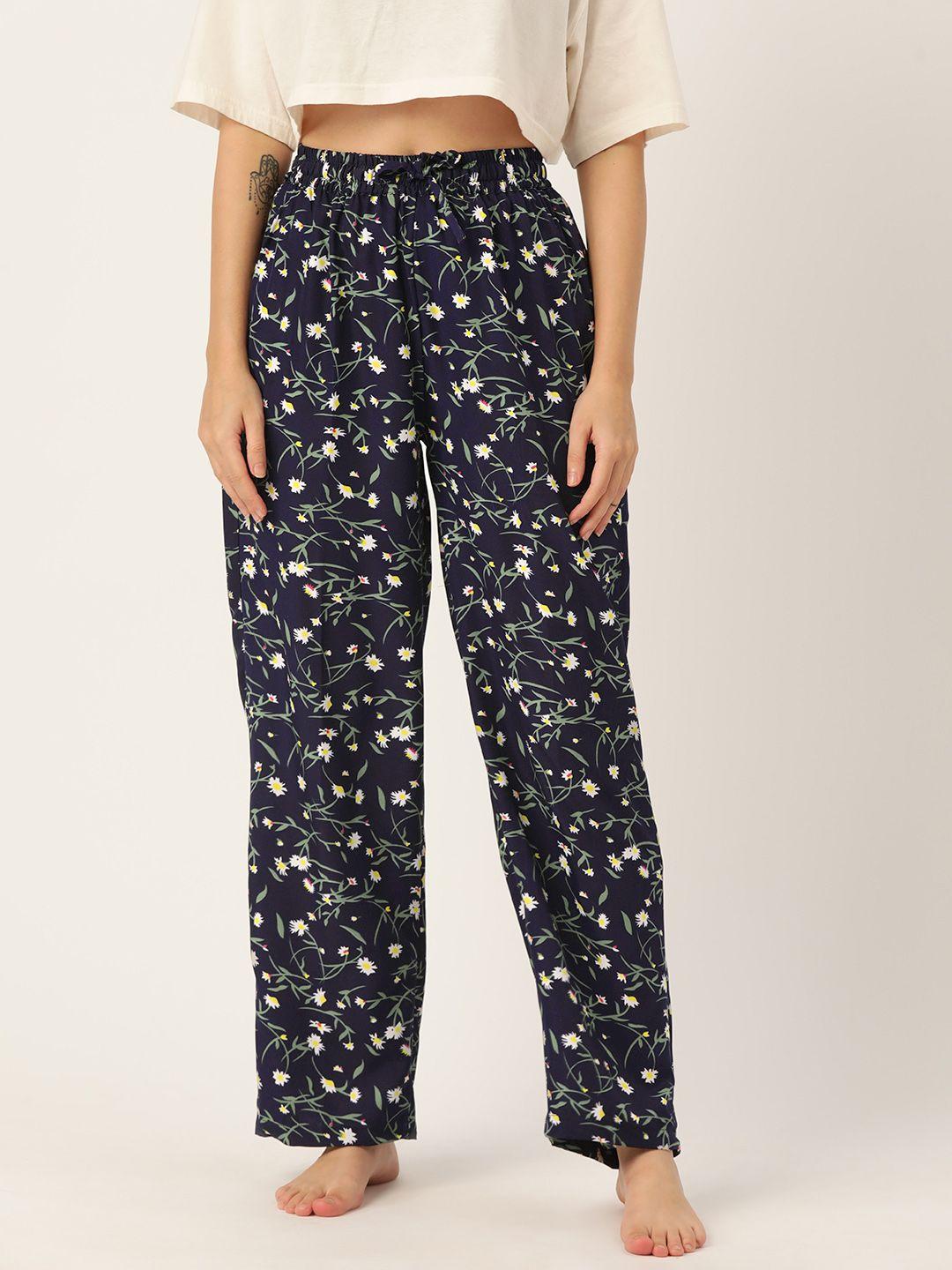 etc women printed mid-rise lounge pants