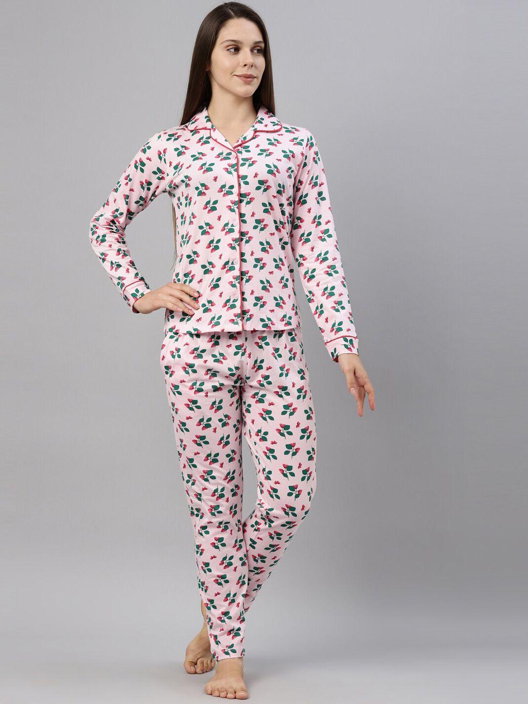 etc women printed shirt with pyjama sleepsuit