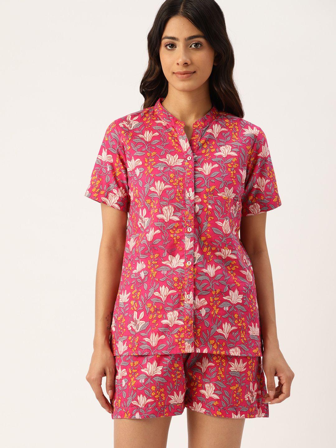 etc women pure cotton printed night suit