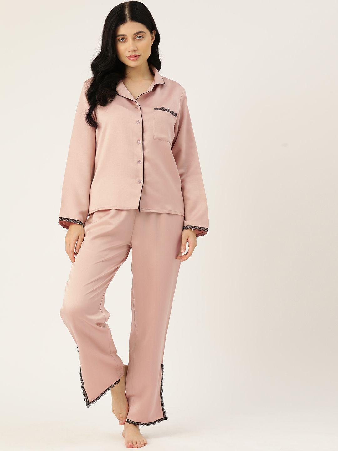 etc women solid night suit