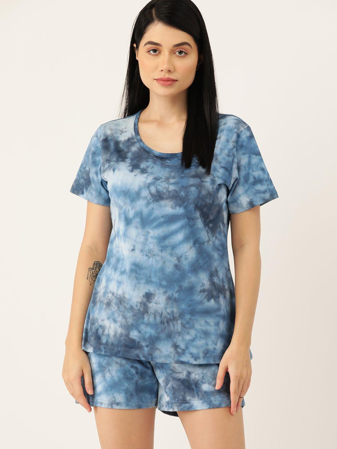 etc women tie & dye pure cotton night suit