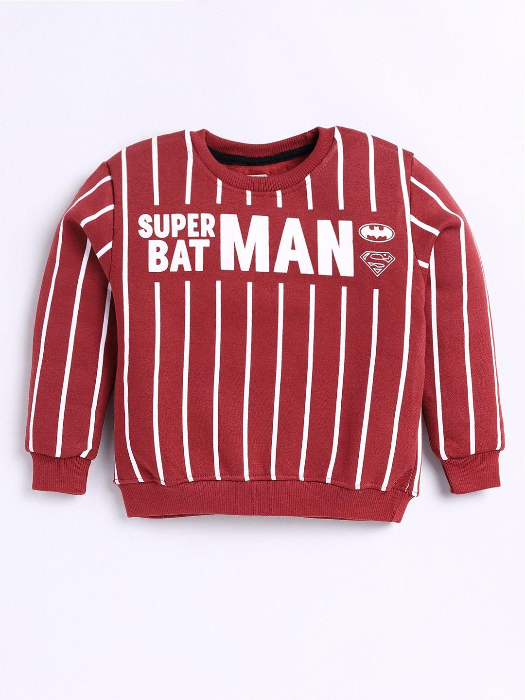 eteenz boys batman printed striped premium cotton sweatshirt