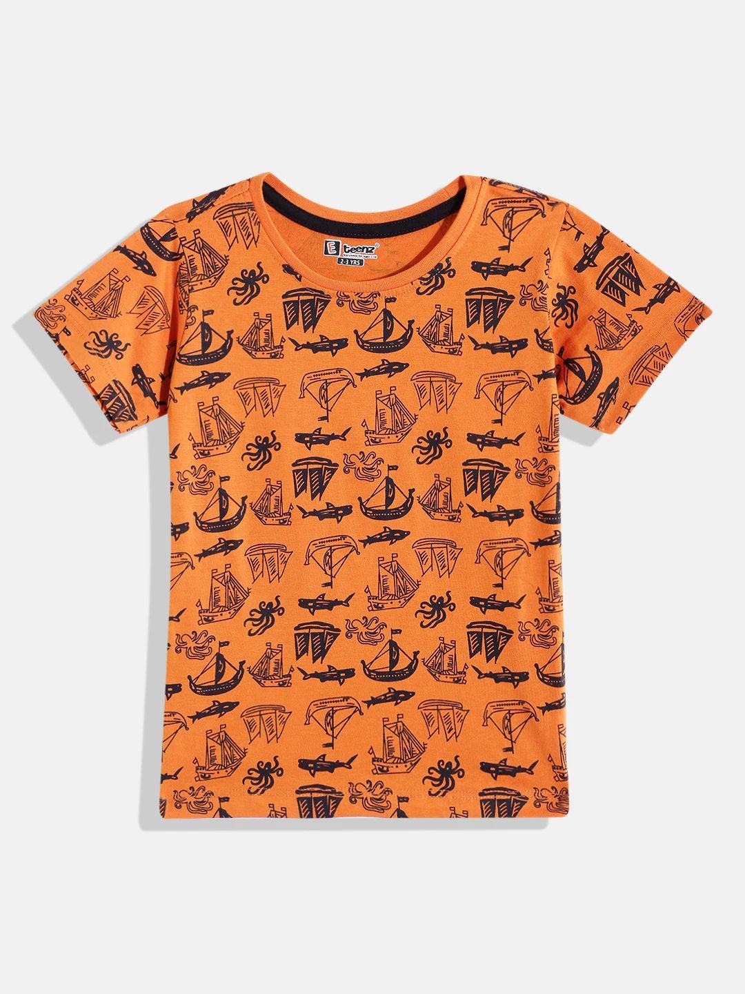 eteenz boys conversational printed pure cotton t-shirt