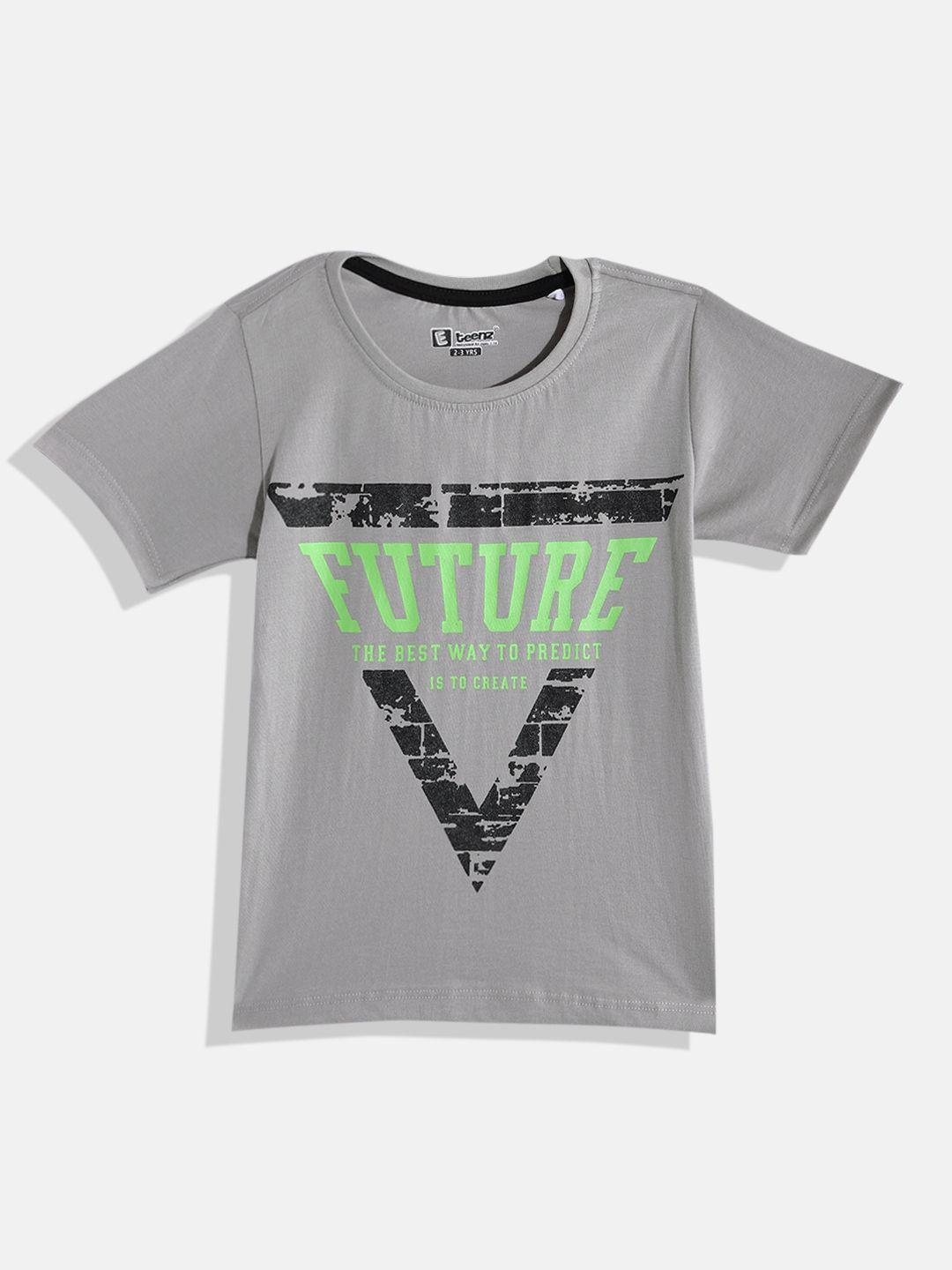 eteenz boys premium cotton typography printed t-shirt