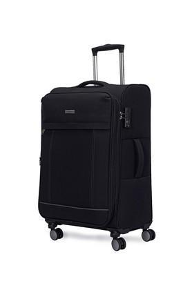 eternal black large medium and small combo set of 3 luggage (28 inch + 24 inch + 20 inch) - black