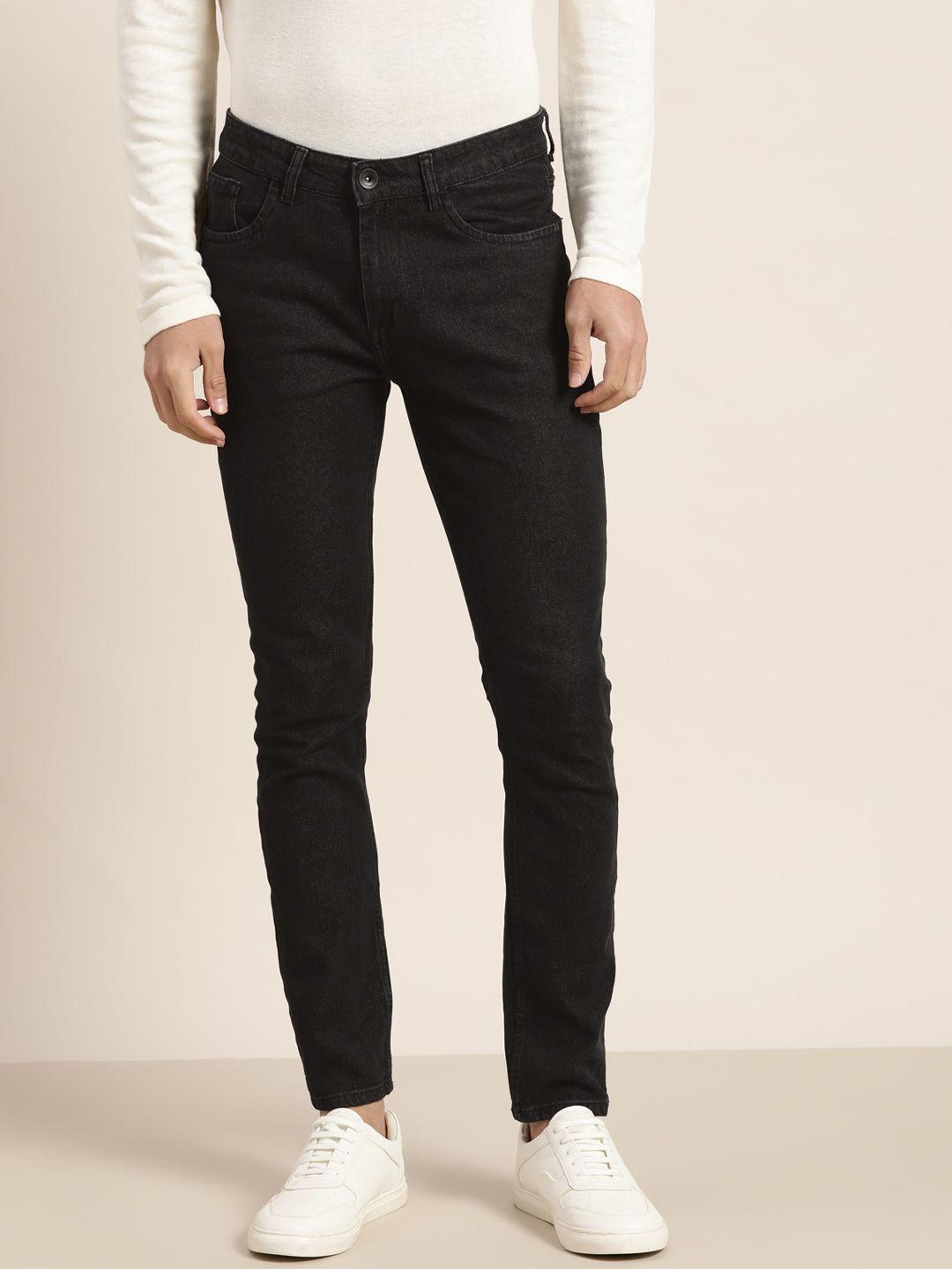 ether men black skinny fit stretchable jeans