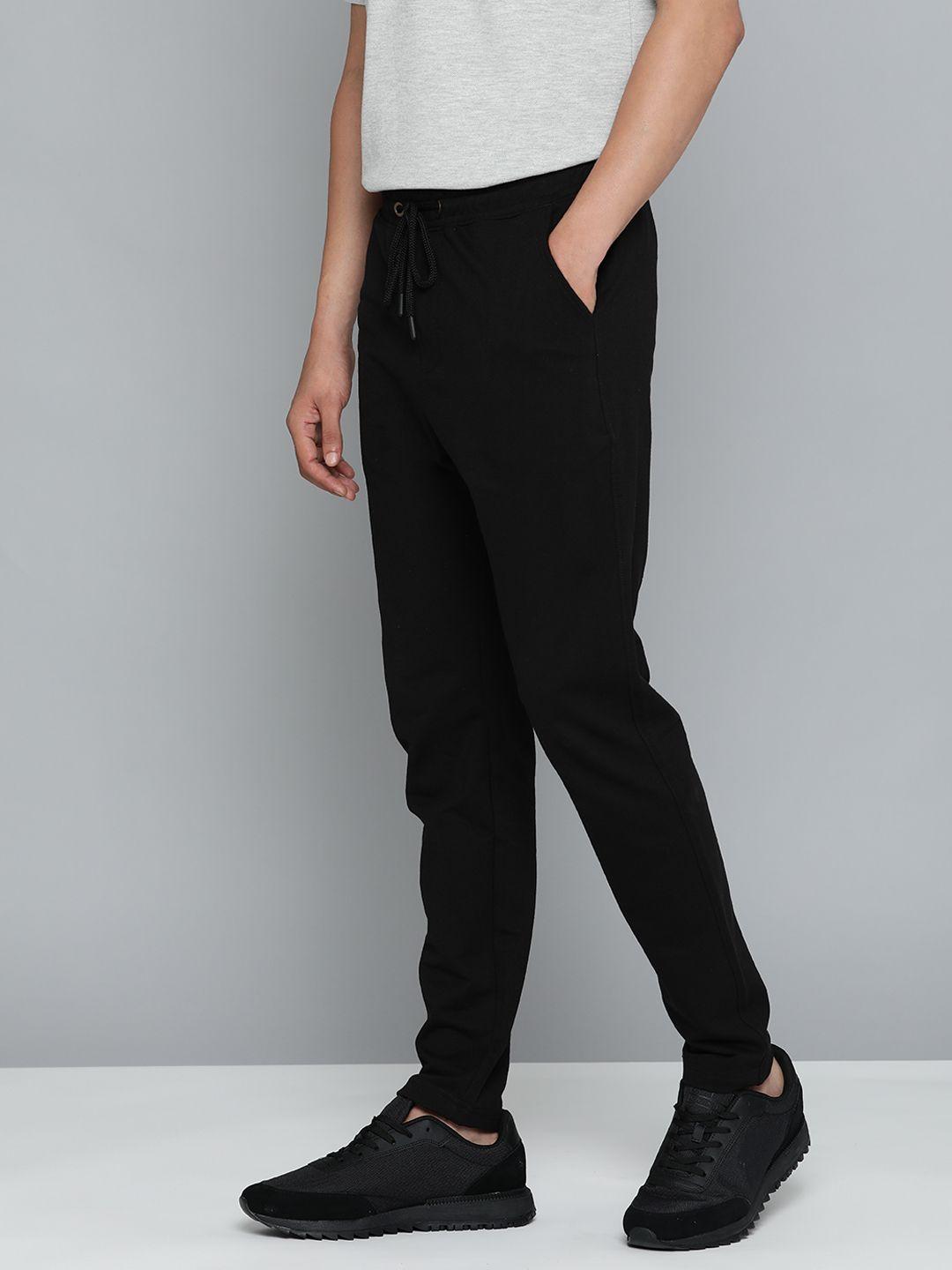 ether men black solid track pants