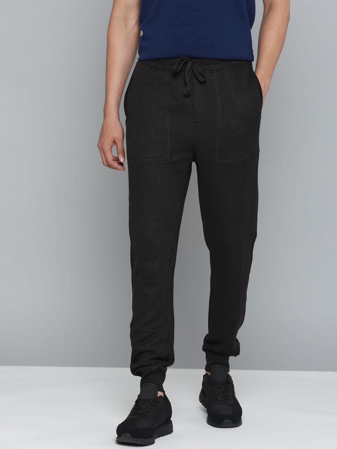 ether men black striped jogger