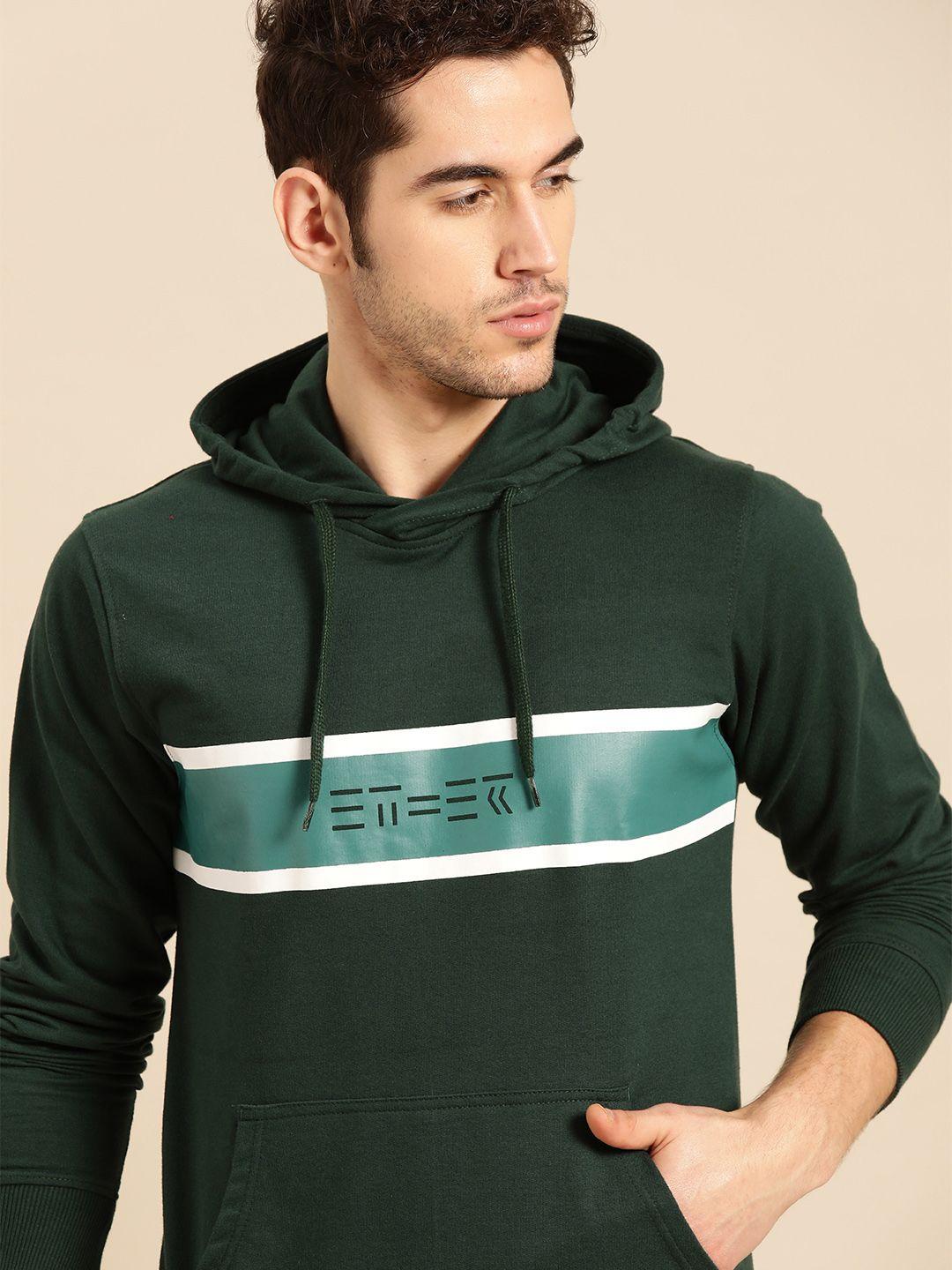 ether men green printed hooded sweatshirt