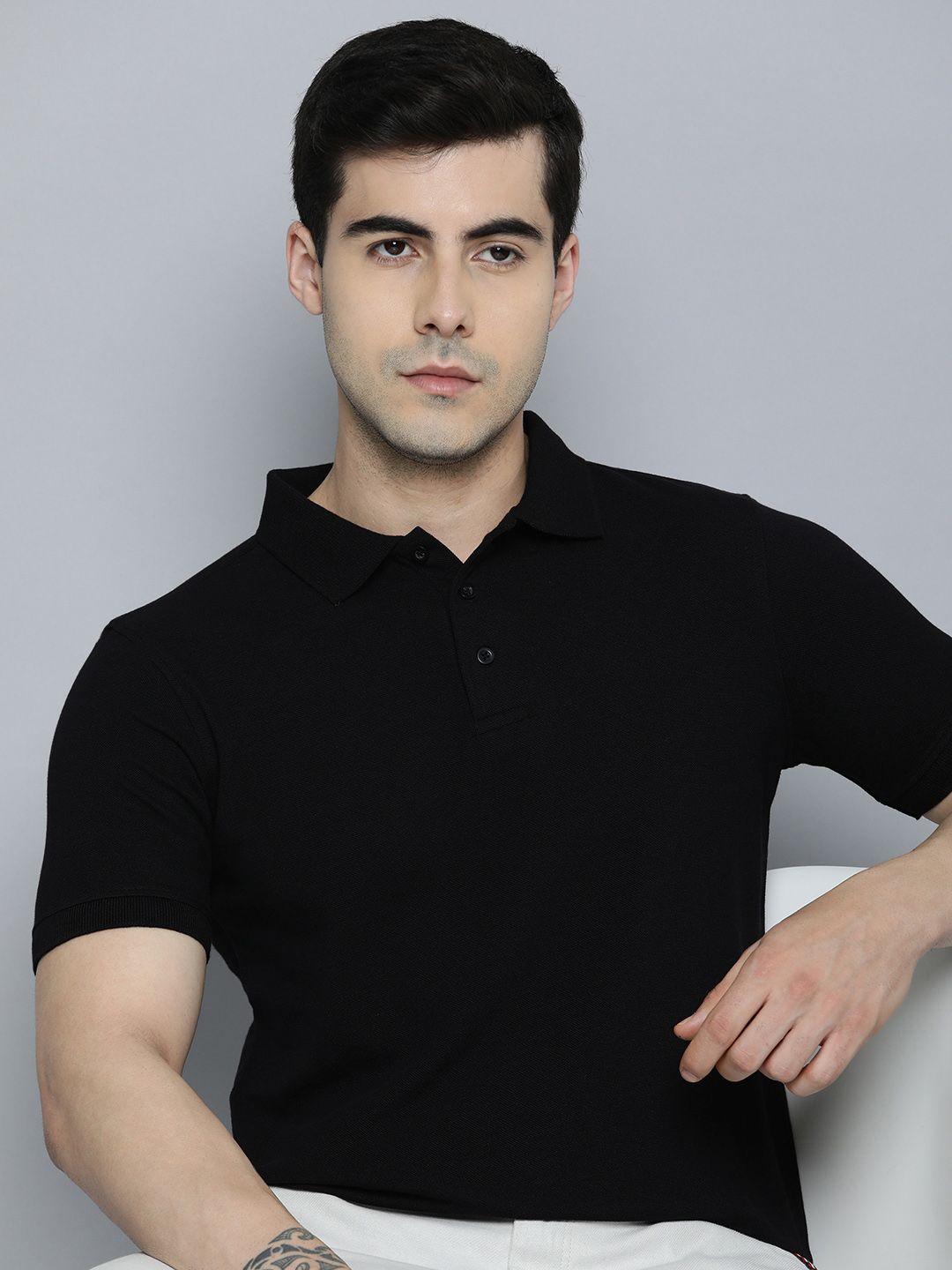 ether men solid polo collar t-shirt