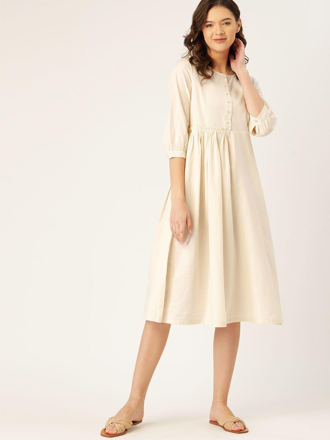 ether off white a-line solid dress