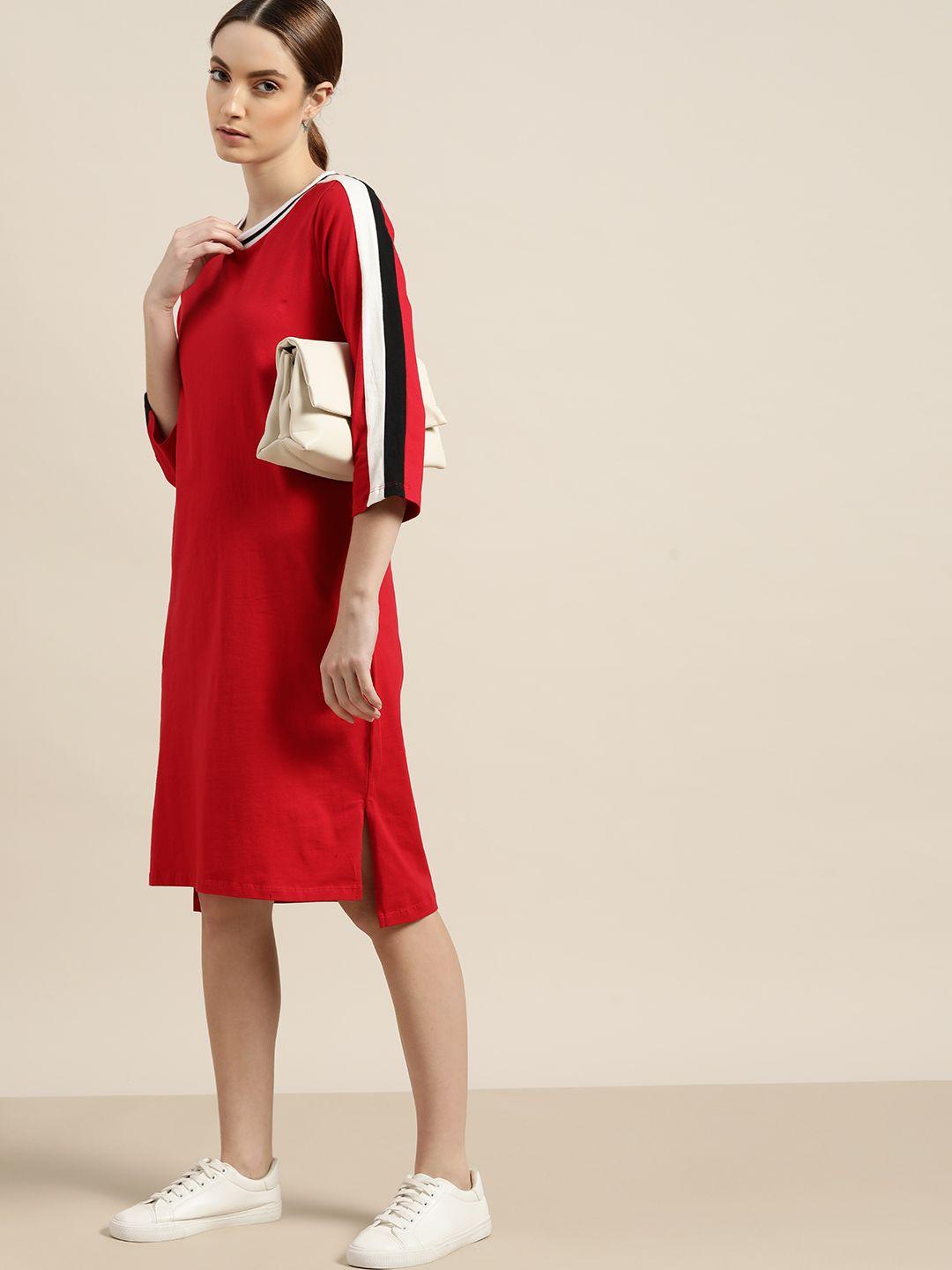 ether red t-shirt dress