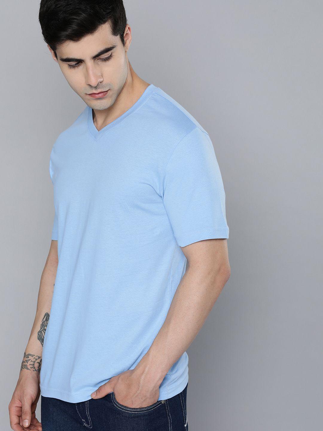 ether solid v-neck pure cotton t-shirt