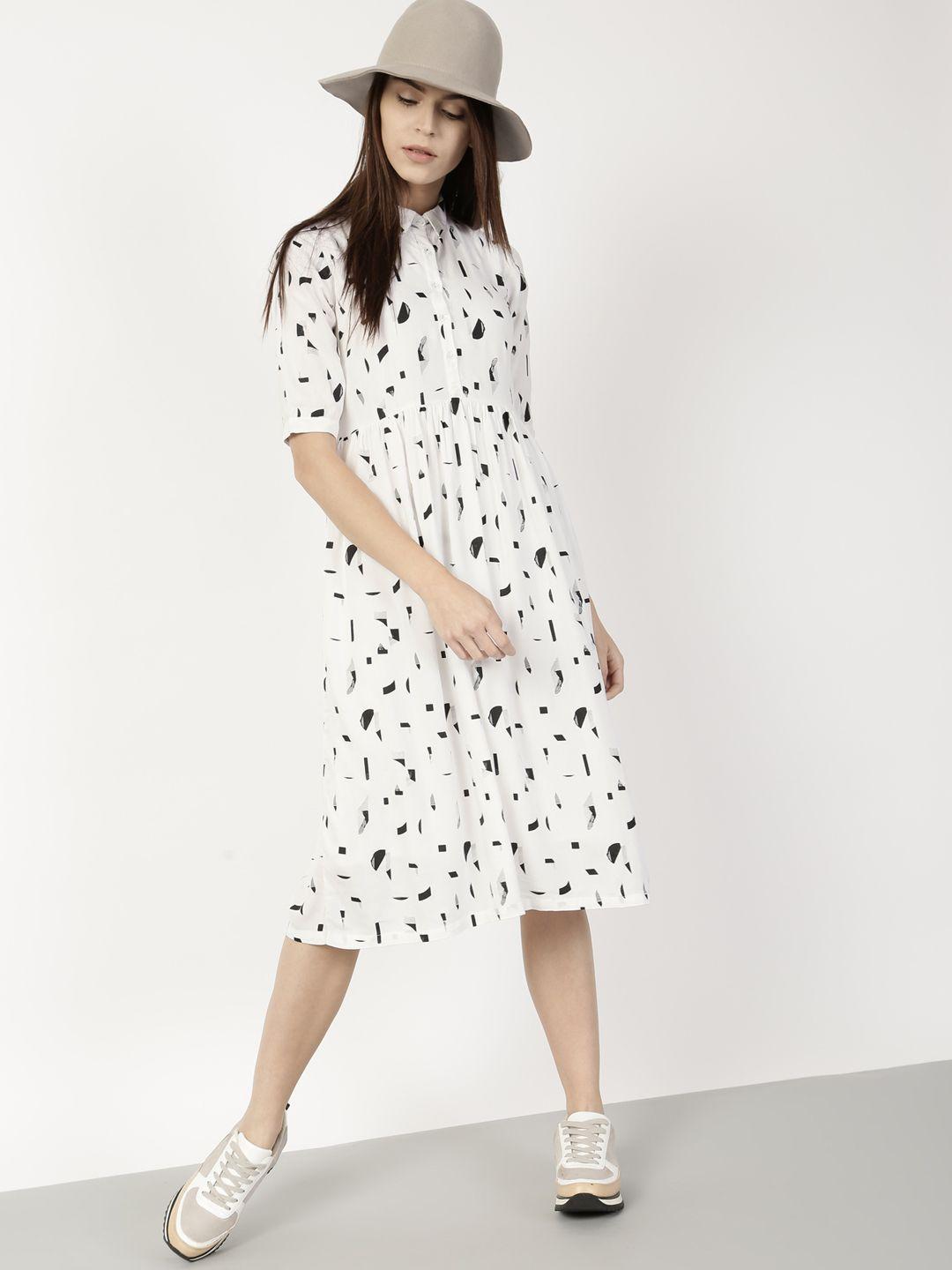 ether women white printed shirt dress